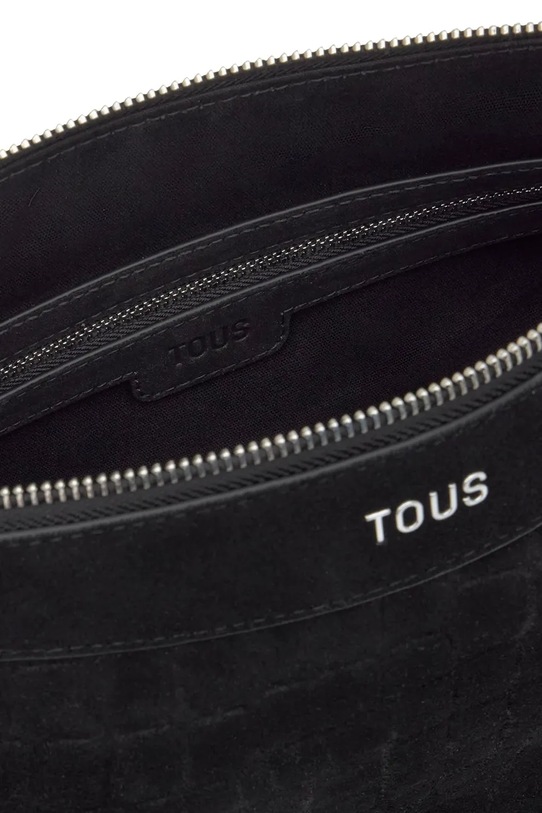 Akcesoria Tous torebka zamszowa Hombro Halfmoon 2002359051 czarny