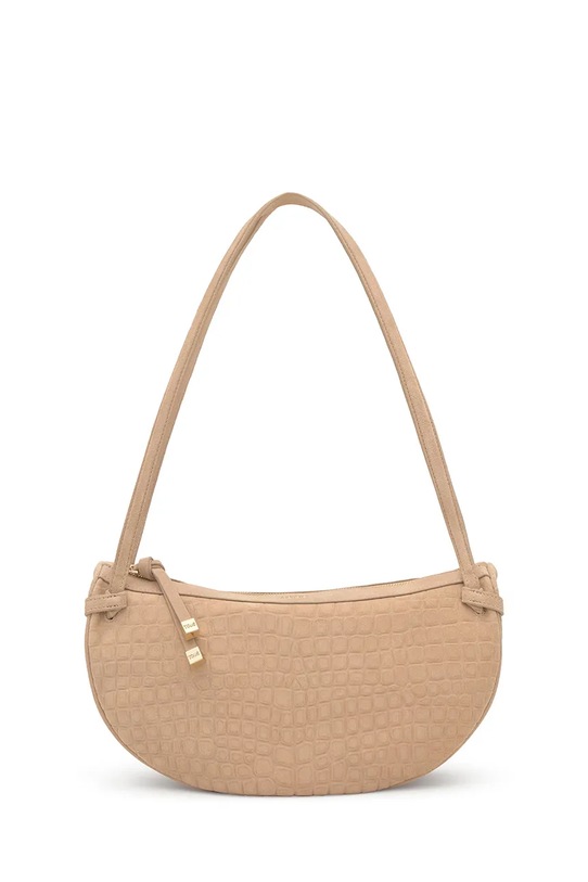 Tous torebka zamszowa Halfmoon nie mieści A4 beżowy 2002359001