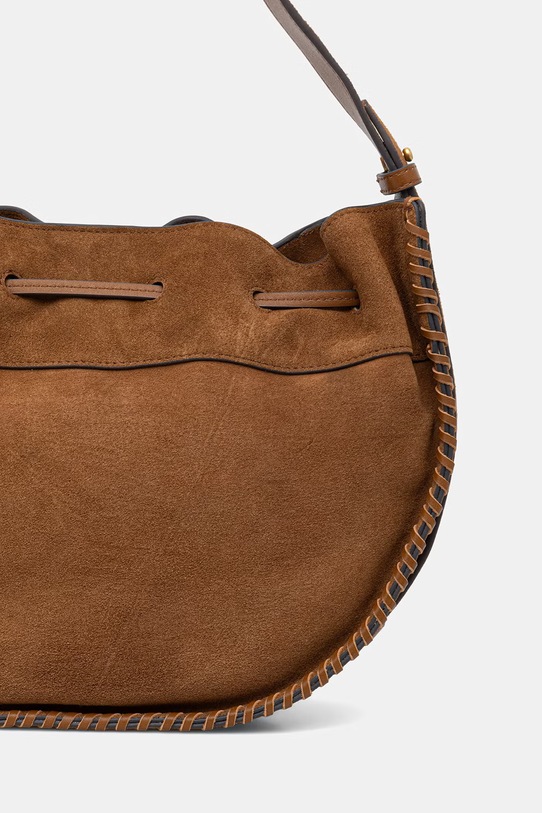 Akcesoria Marc O'Polo torebka damska zamszowa 5000010852 brązowy