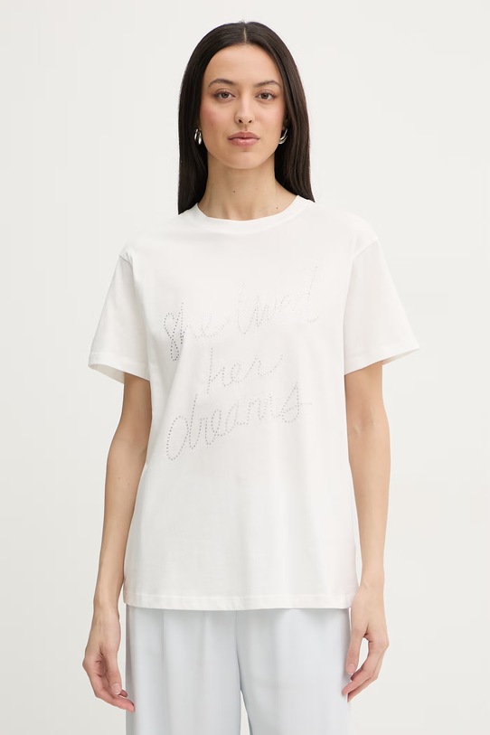 Silvian Heach T-shirt damski bawełniany SEIPONE biały GPP26412TS