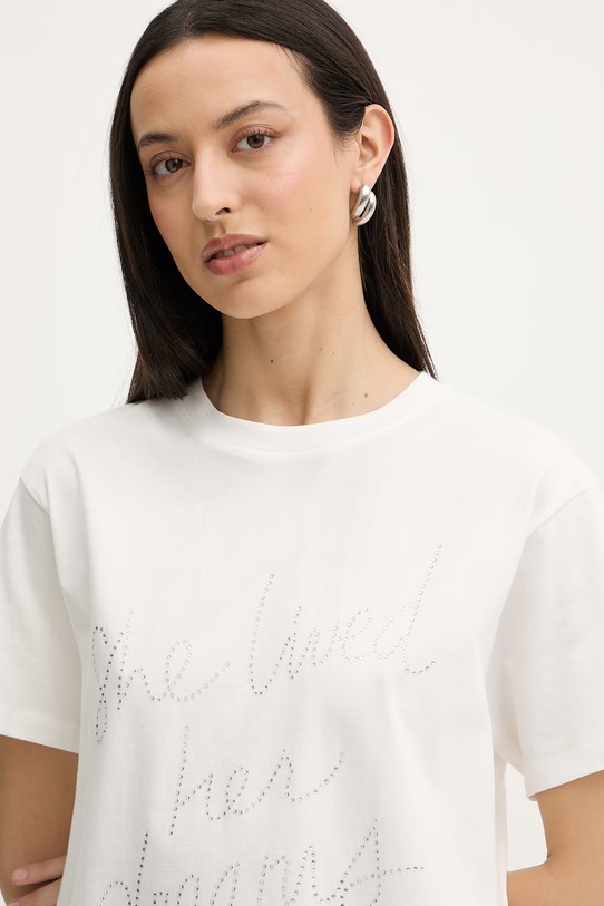 Silvian Heach T-shirt damski bawełniany SEIPONE biały GPP26412TS