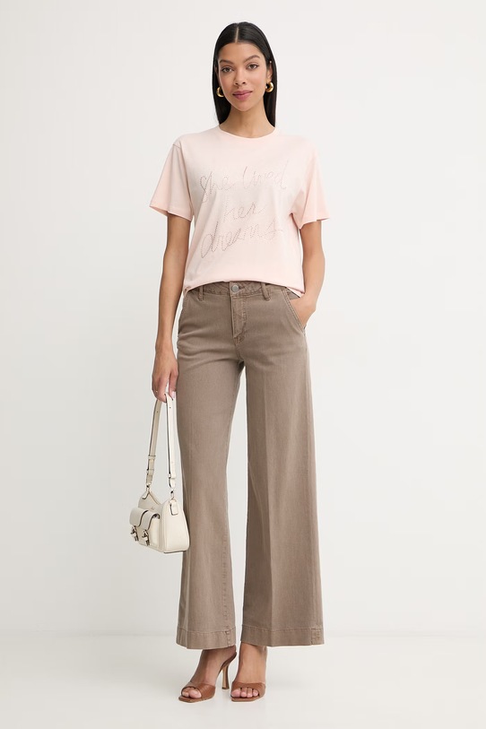 Silvian Heach t-shirt damski bawełniany SEIPONE GPP26412TS różowy ZS26