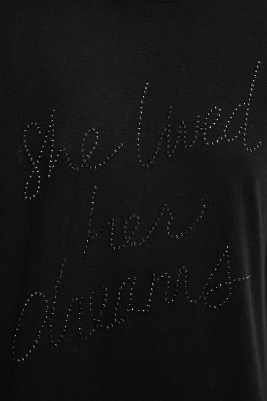 Silvian Heach T-shirt damski bawełniany SEIPONE GPP26412TS czarny