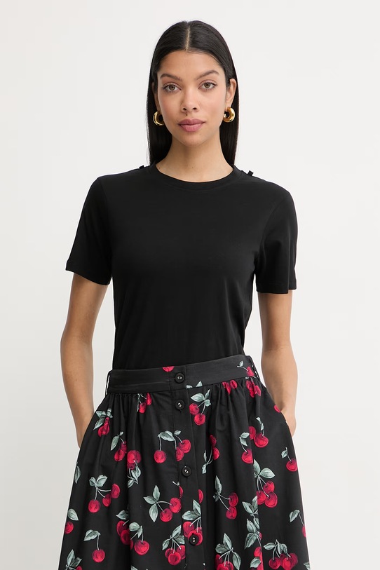 Silvian Heach t-shirt damski bawełniany SEKOK czarny GPP26074TS