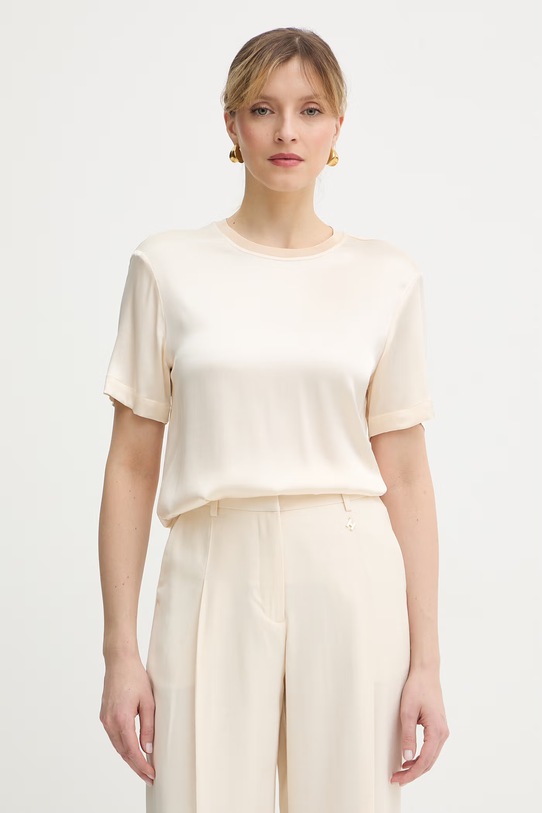 Silvian Heach bluzka RESANA z elastanem beżowy GPP26191BL