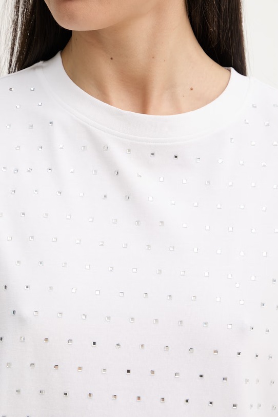 Silvian Heach t-shirt damski bawełniany z elastanem SEDIBANA GPP26093TS biały