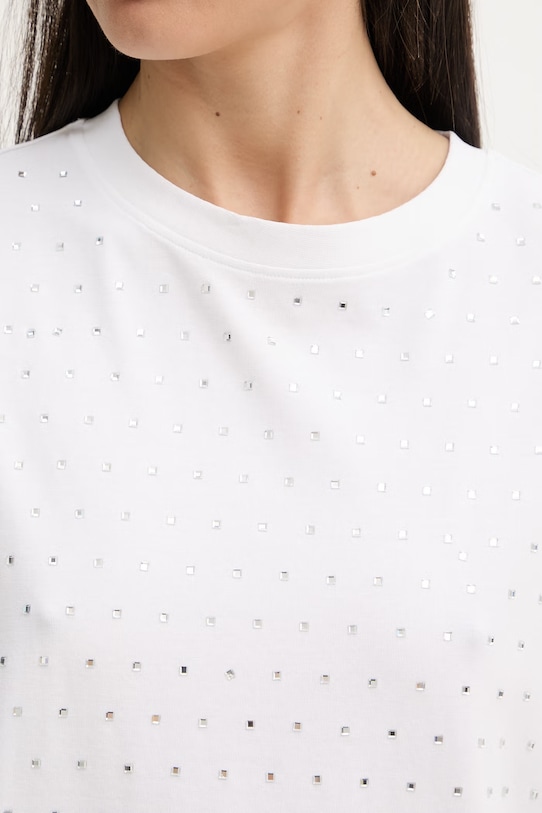 Silvian Heach t-shirt damski bawełniany z elastanem SEDIBANA GPP26093TS biały