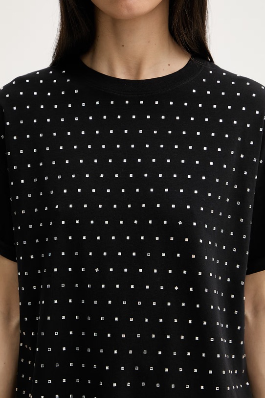 Silvian Heach t-shirt damski bawełniany z elastanem SEDIBANA GPP26093TS czarny