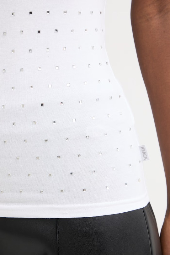 Silvian Heach top damski z bawełną GOMPO GPP26311CN biały