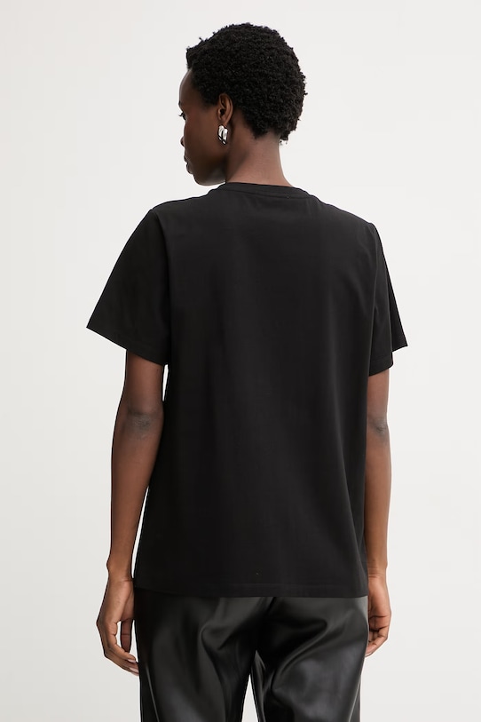 Odzież Silvian Heach T-shirt damski bawełniany z elastanem KHERNA CVP26036TS czarny