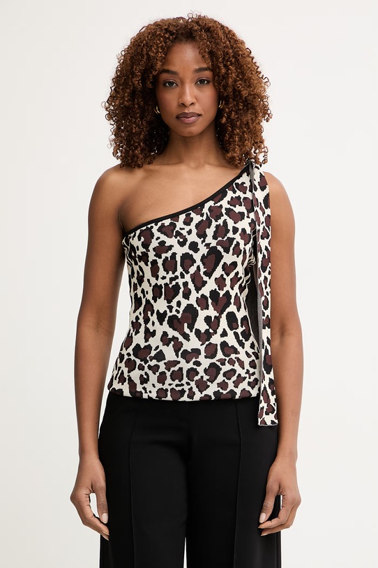 Silvian Heach τοπ γυναικείο με βισκόζη TATIMI καφέ CVP26009TO