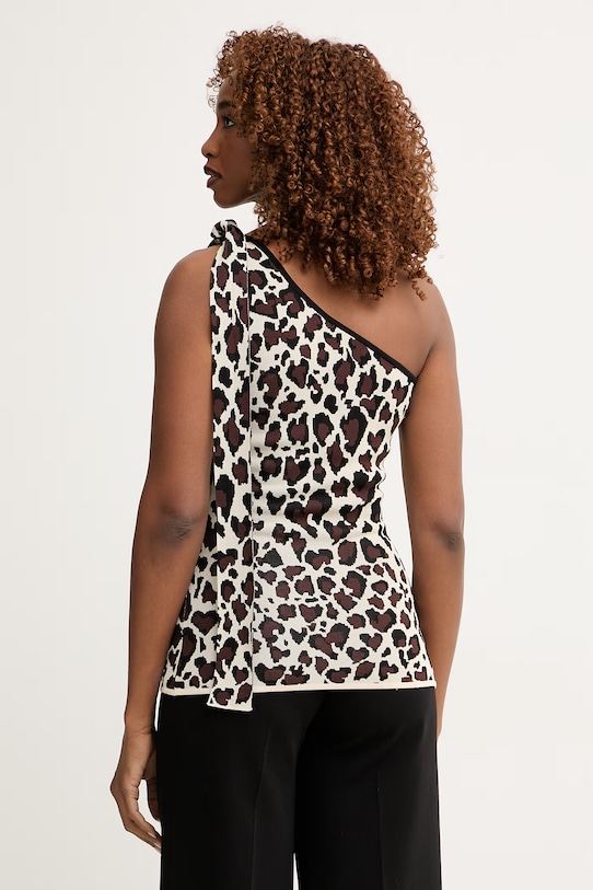 Ρούχα Silvian Heach τοπ γυναικείο με βισκόζη TATIMI CVP26009TO καφέ