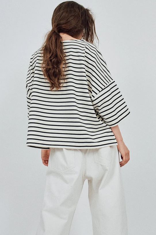 Muuv. t-shirt basic damski bawełniany KOAI longsleeve.KOAI biały ZS26