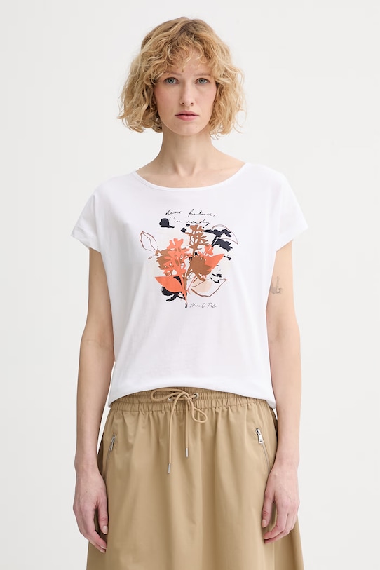 Marc O'Polo T-shirt damski bawełniany biały 5000014096