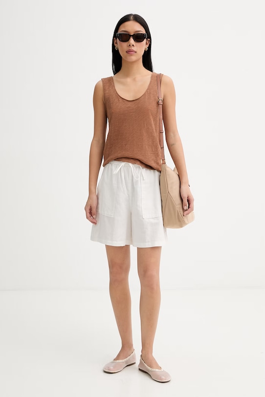 Marc O'Polo top dámske bavlnené 5000014109 hnedá ZS26