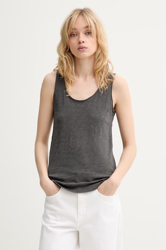 Marc O'Polo top damski bawełniany szary 5000014109