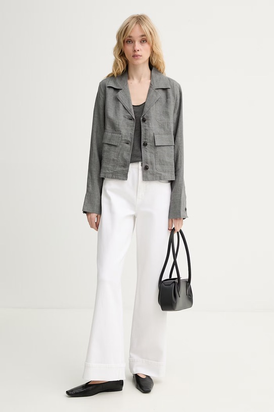 Marc O'Polo top damski bawełniany 5000014109 szary ZS26