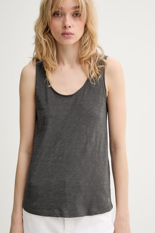 Marc O'Polo top damski bawełniany szary 5000014109