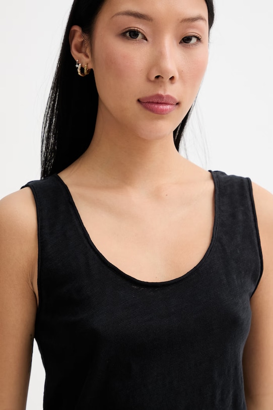 Marc O'Polo top damski bawełniany czarny 5000014109