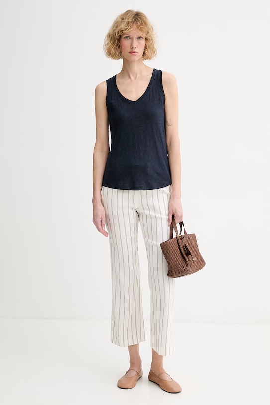 Marc O'Polo top damski bawełniany 5000014110 granatowy ZS26