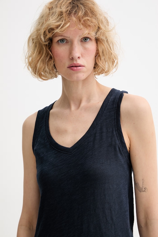 Marc O'Polo top damski bawełniany granatowy 5000014110