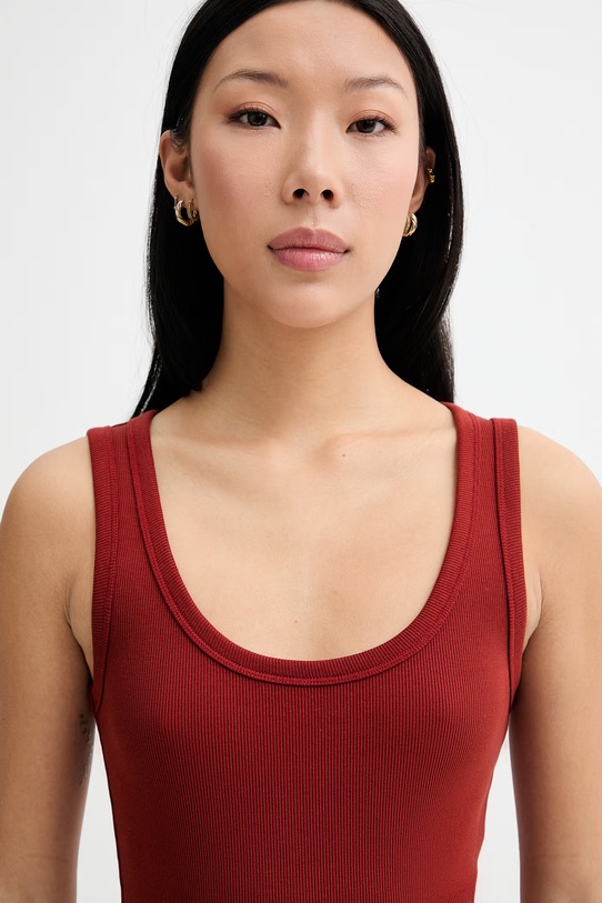 Marc O'Polo top damski bawełniany z elastanem czerwony 5000014120