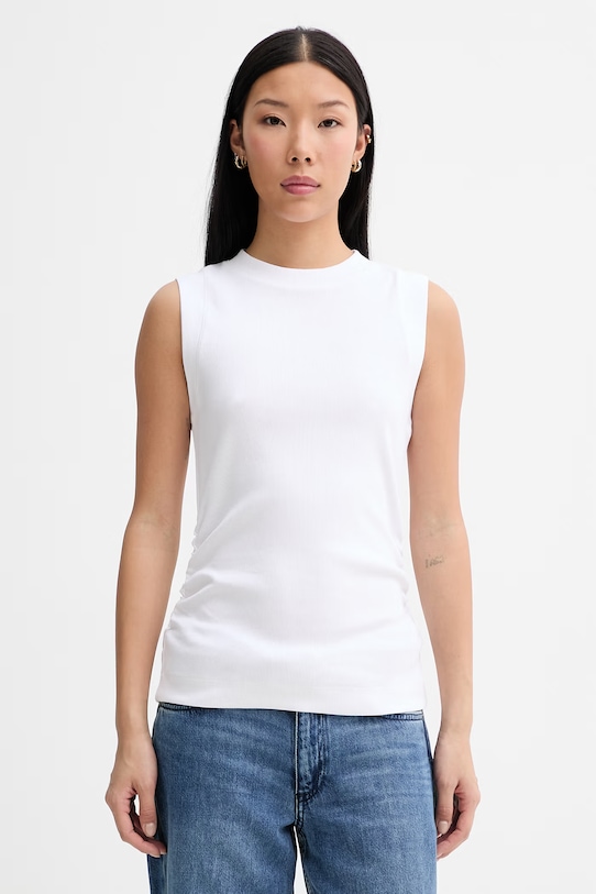 Marc O'Polo top dámsky bavlnený s elastanom biela 5000014121