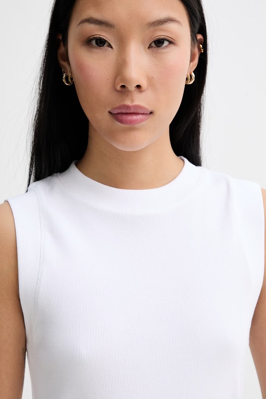 Marc O'Polo top dámsky bavlnený s elastanom biela 5000014121