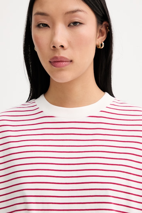 Marc O'Polo T-shirt damski bawełniany bordowy 5000009996