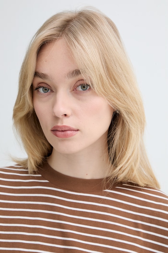 Marc O'Polo T-shirt damski bawełniany brązowy 5000009996