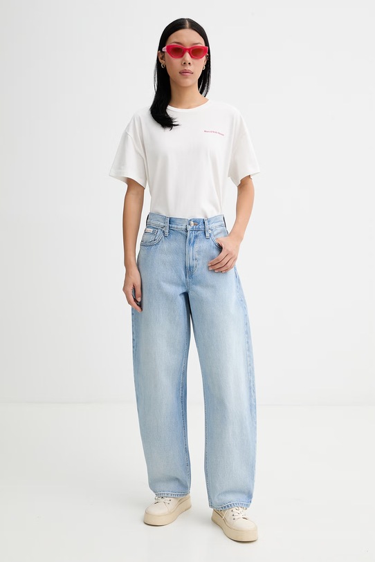 Marc O'Polo T-shirt damski bawełniany 5000009998 beżowy ZS26