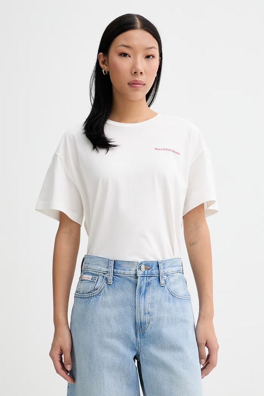 Odzież Marc O'Polo T-shirt damski bawełniany 5000009998 beżowy