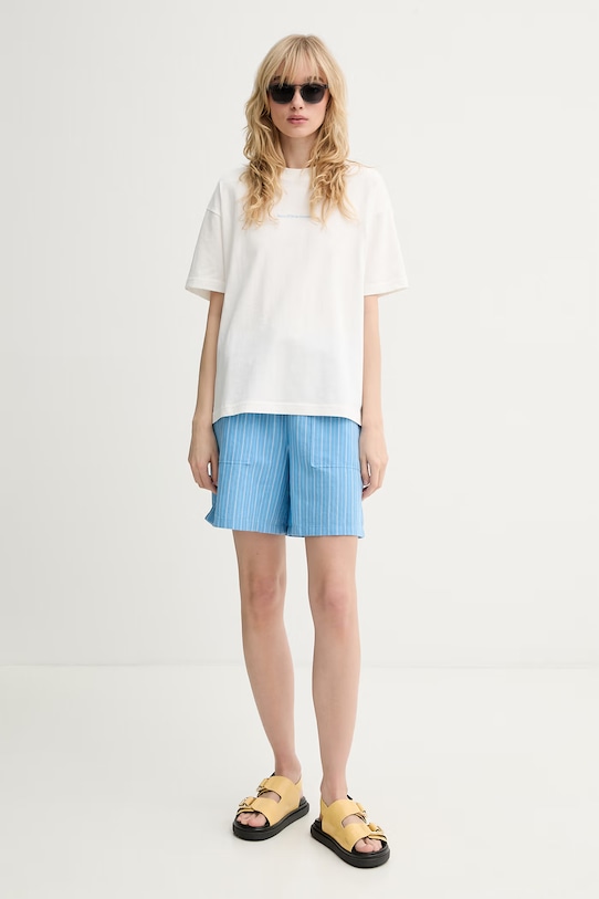 Marc O'Polo T-shirt damski bawełniany 5000010000 beżowy ZS26