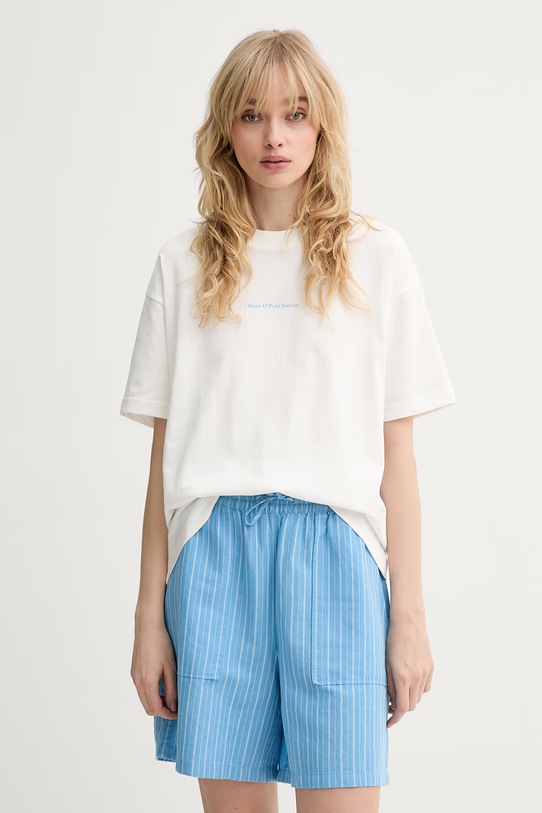 Odzież Marc O'Polo T-shirt damski bawełniany 5000010000 beżowy