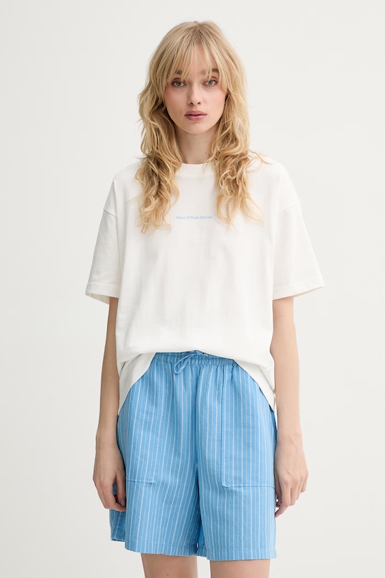 Odzież Marc O'Polo T-shirt damski bawełniany 5000010000 beżowy