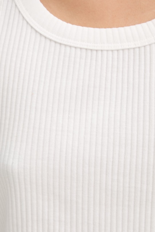 Marc O'Polo crop top dámsky bavlnený s elastanom 5000010006 biela