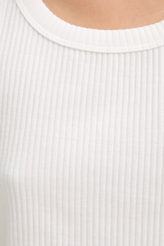 Marc O'Polo crop top dámsky bavlnený s elastanom 5000010006 biela