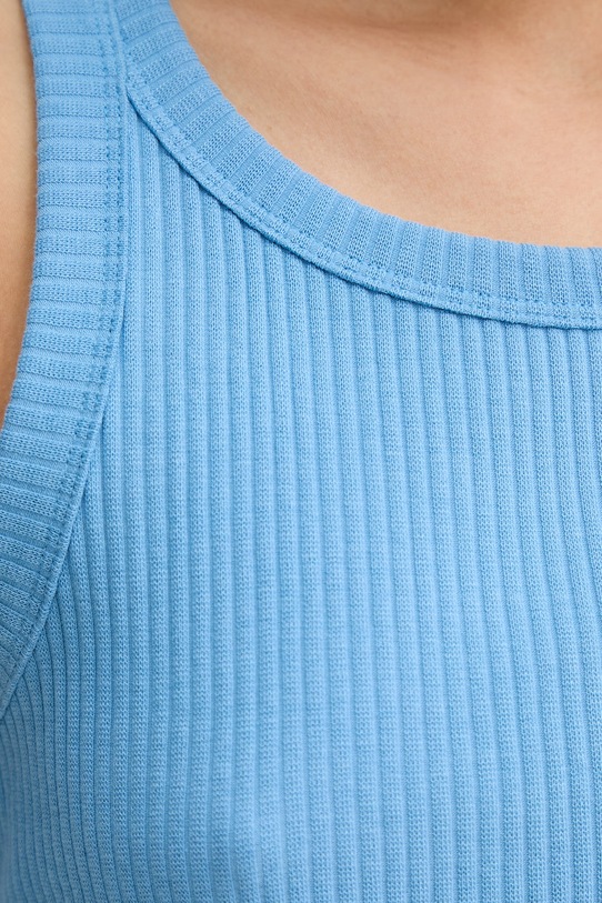 Marc O'Polo crop top dámsky bavlnený s elastanom 5000010006 modrá