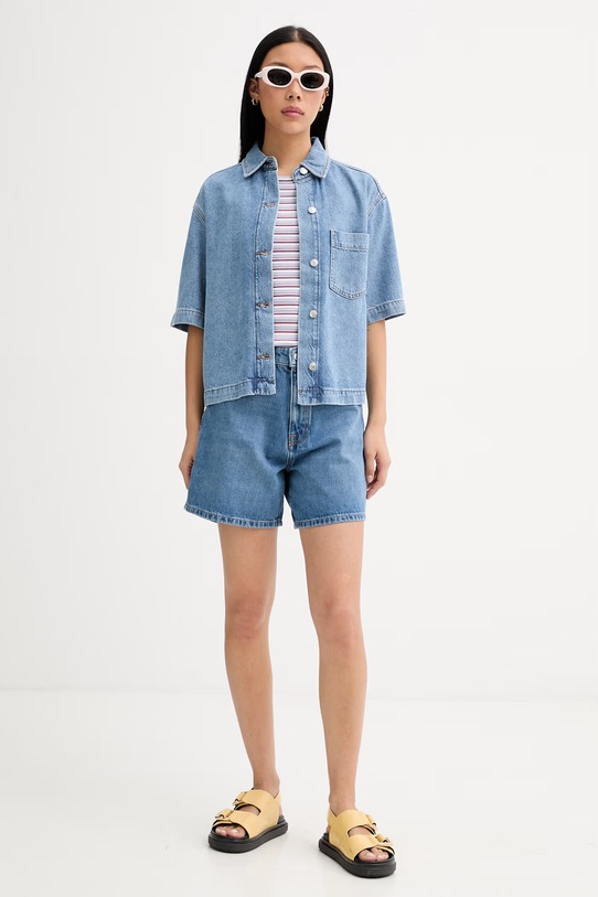 Marc O'Polo top damski z bawełną 5000010010 czerwony ZS26