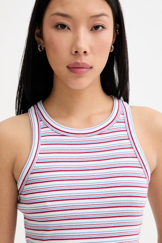 Marc O'Polo top damski z bawełną czerwony 5000010010