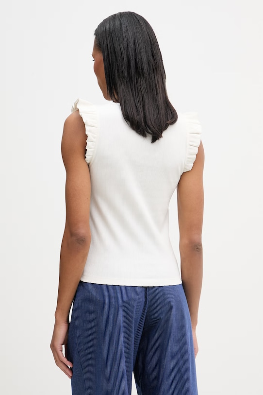 Marc O'Polo top damski z bawełną 5000010159 beżowy ZS26