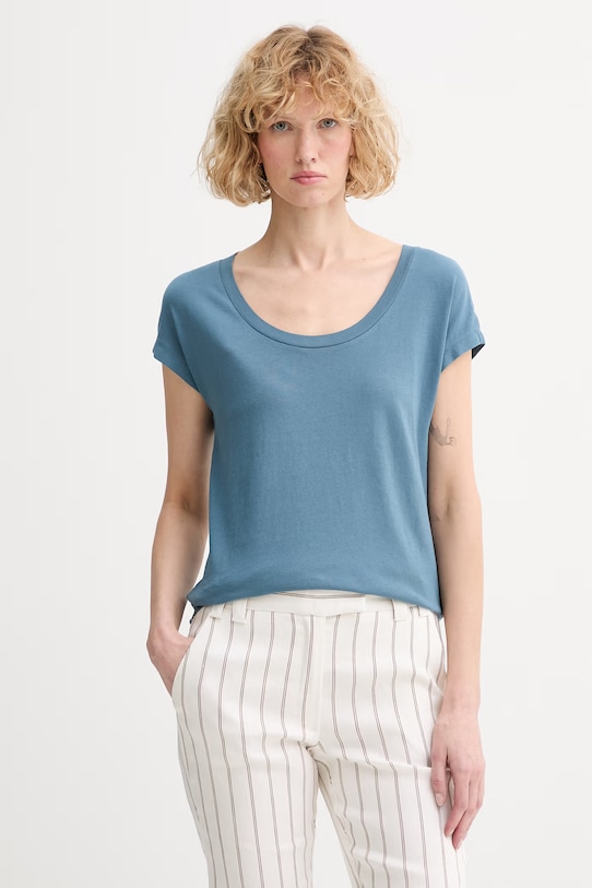 Marc O'Polo T-shirt damski bawełniany turkusowy 5000014191