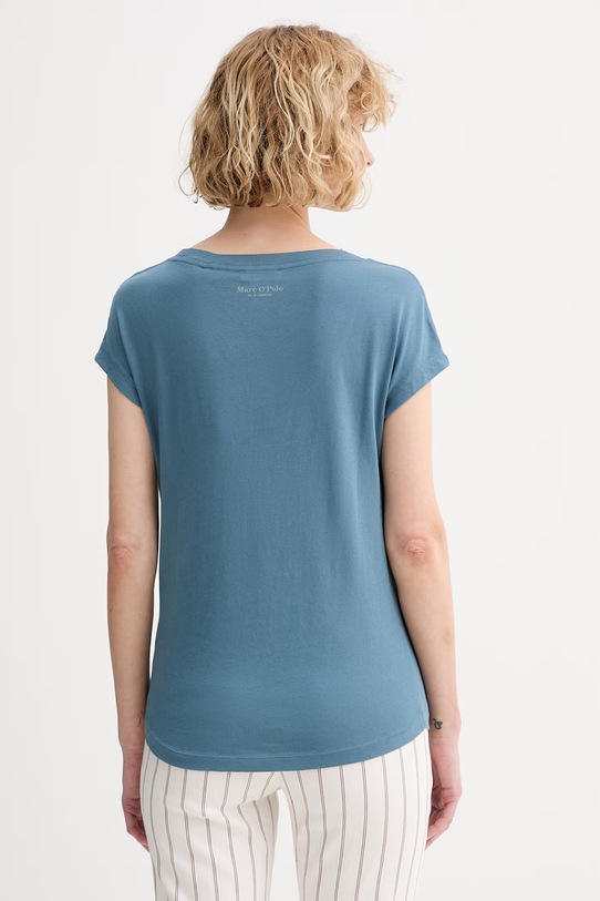 Odzież Marc O'Polo T-shirt damski bawełniany 5000014191 turkusowy