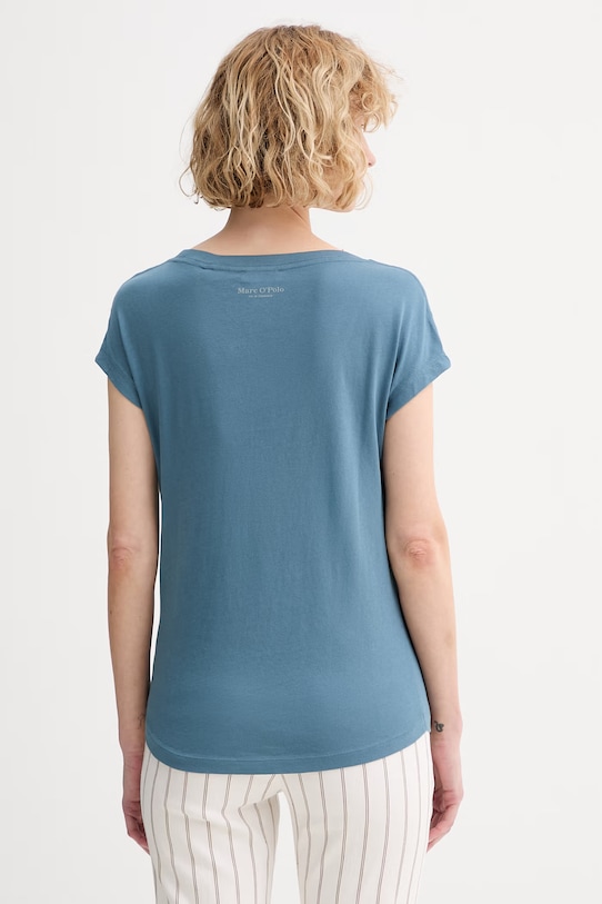 Odzież Marc O'Polo T-shirt damski bawełniany 5000014191 turkusowy