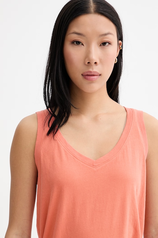 Marc O'Polo top damski bawełniany pomarańczowy 5000014192