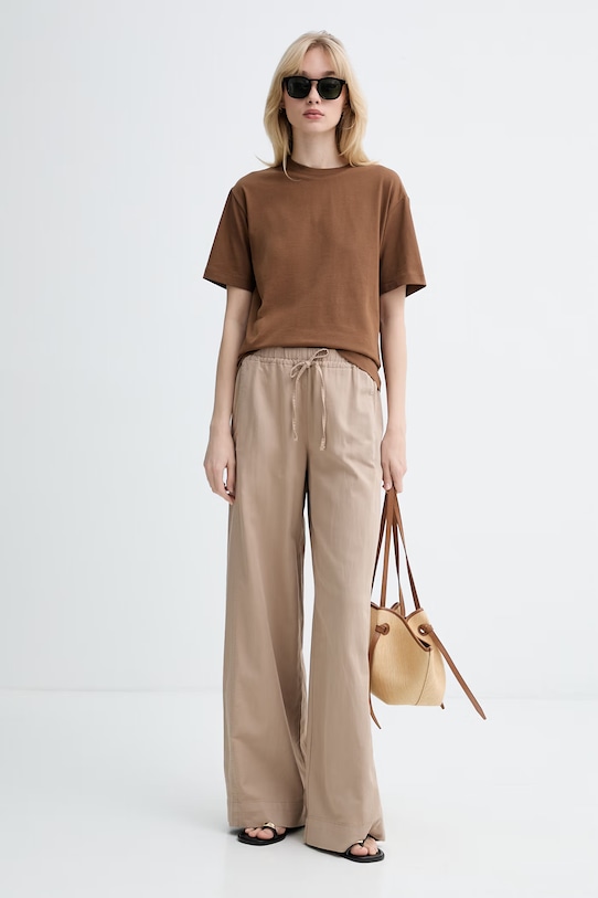 Marc O'Polo tričko dámske bavlnené 5000010011 hnedá ZS26