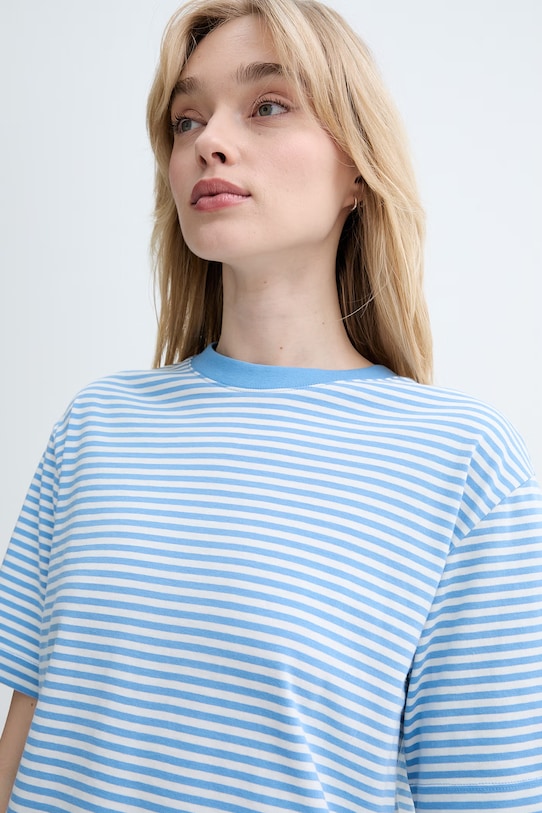 Marc O'Polo T-shirt damski bawełniany niebieski 5000010012