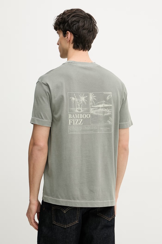 Odzież Marc O'Polo T-shirt basic męski bawełniany 5000013956 zielony