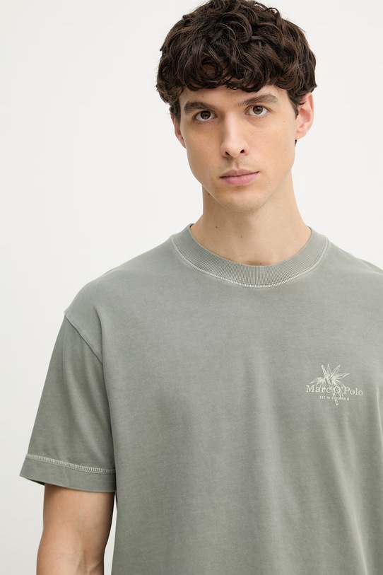 Marc O'Polo T-shirt basic męski bawełniany zielony 5000013956