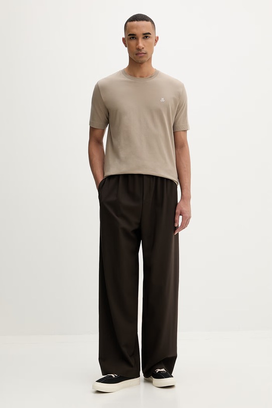 Marc O'Polo T-shirt basic męski bawełniany 5000013957 beżowy ZS26